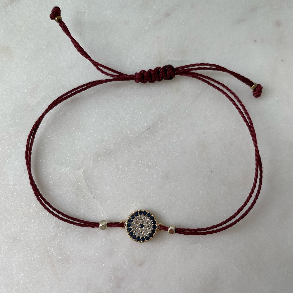 Evil eye bracelet with adjustable band
